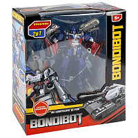 Трансформер 2в1 BONDIBOT Bondibon, ВОХ 24x27,8x10 см, метал. детали, робот-грузовик, арт. HD83