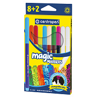 Фломастеры "Magic", 8цв.+2, 10шт., меняющие цвет, картон.уп., европодвес: 2549/10 штр.:  8595013612828