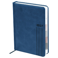 Ежедневник датированный 2027г., А5, 176л., твердый переплет, BG "Vesper Index. Blue", синий, блок с индексной вырубкой