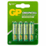 Батарейки КОМПЛЕКТ 4 шт., GP GreenCell AA (R6, 15G), солевые, пальчиковые,