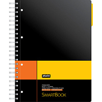 Бизнес-тетрадь SMARTBOOK А4 120л. клетка,спир,микроп,разд,карм,жел-оран штр.  4650000342875