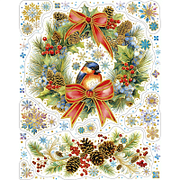 Наклейка на окно новогодняя из ПВХ пленки, с раскраской 30x38см арт.92063