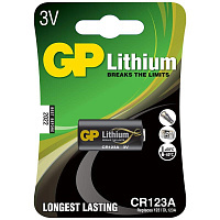 Батарейка GP CR123A (DL123A, CR17345) литиевая BL1. GP CR123A-2CR1