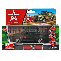 Машина металл UAZ PICKUP АРМИЯ РОССИИ длина 12 см, двери, багаж, инерц, Технопарк