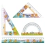 Набор чертежный FUNSTER (ФАНСТЕР), линейка 20 см, 2 треугольник, транспортир,