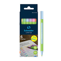 Набор капиллярных ручек Schneider "Line-Up Pastel" 06цв., 0,4мм, картон. упаковка, европодвес