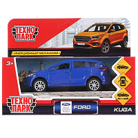 Машина металл FORD KUGA длина 12 см, двери, багаж, инерц, синий, Технопарк