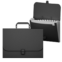 Портфель пластиковый Erich Krause Matt Classic, с 12 отделениями, A4, черный (в пакете по 1шт.)