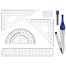 Готовальня STAFF, 8 предметов: циркуль 115 мм, чертежные принадлежности, синий