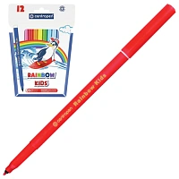 Фломастеры 12 ЦВЕТОВ CENTROPEN "Rainbow Kids", круглые, смываемые, вентилируемый колпачок, 7550/12ET, 775501202