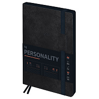 Ежедневник датированный 2027г., А5, 176л., мягкий переплет, кожзам, BG "Personality. Onyx", графитовый