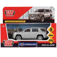 Машина металлическая CADILLAC ESCALADE 12 см, двери, багаж, инерц, серебрист, кор. Технопарк
