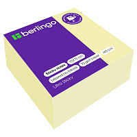 Самоклеящийся блок Berlingo "Ultra Sticky", 75*75мм, 400л, пастель, желтый. LSn_40000