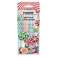 Карандаши цветные FUNSTER (ФАНСТЕР) TWIST, 12 цветов, корпус со спиралью, упаковка ПВХ-бокс, круглые, 182201