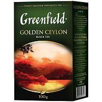 Чай Greenfield Golden Ceylon, черный листовой, 100гр: 0351-14 штр.:  4605246003516