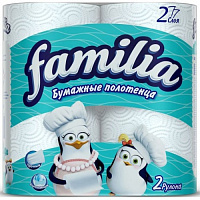 Полотенца бумаж.Familia Plus 2 рул.2-х.сл. *14
