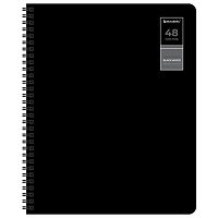 Тетради ДЭК А5 48 л. КОМПЛЕКТ 4 шт., BRAUBERG, гребень, клетка, 80 г/м, Soft-Touch, "Black Classic", 405578