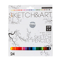 СКЕТЧ КАРАНДАШИ ЦВЕТНЫЕ "SKETCH&ART", 24 ЦВ.