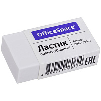 Ластик прямоугольный, термопластичная резина, картонный футляр, 38*20*10мм: OBGP_10062 штр.: 4680211080624