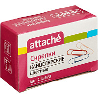 Скрепки 28 мм 100 шт./уп. ATTACHE С28-100П: полимер,кругл,цв,к/кор штр.  4620004201300