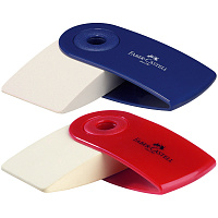 Ластик Faber-Castell "Sleeve Mini", прямоугольный, 54*25*13мм, пластиковый футляр ассорти. 182411