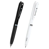 Ручка шариковая автоматическая С УДЛИНЕННЫМ ГРИПОМ BRAUBERG "BLACK & WHITE", СИНЯЯ, пишущий узел 0,5 мм, линия письма 0,35 мм, 144462