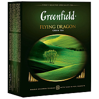 Чай Greenfield Flying Dragon, зеленый, 100 фольг. пакетиков по 2гр