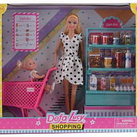 Игровой набор Defa Lucy. «Супермаркет» 2 куклы, 16 предм.в компл.