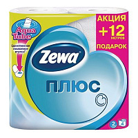 Туалетная бумага Zewa Plus, 2-х слойная, 4 шт