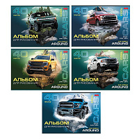 Альбом для рисования 40л А4, скрепка, COOL CARS, 5 дизайнов, 077650
