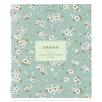 Тетрадь предметная "BLOSSOM" 48 л., рельефный картон, ХИМИЯ, клетка, подсказки, BRAUBERG, 405601