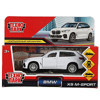 Машина металл BMW X5 M-SPORT 12 см, двери, багаж, бел, Технопарк