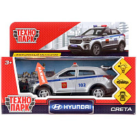 Машина металл свет-звук HYUNDAI CRETA ПОЛИЦИЯ, 12 см,отк.дв.,баг.,ин., Технопарк