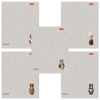 Тетрадь А5, 48 л., HATBER, скоба, линия, Soft-touch ламинация, 3D-лак, "Матрешки" (микс в спайке), 095882, 48Т5лолВ2