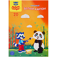 Картон белый A4, Мульти-Пульти, 20л., мелованный, в папке