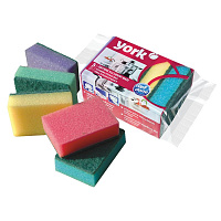 Губки для посуды York "Макси", поролон с абразивным слоем, 10*7*3см, 5шт. 30040