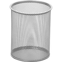 Подставка для письменных принадлежностей диаметр 115&nbsp-мм высота 141&nbsp-мм металлическая сетка серебристая