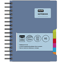 Бизнес-тетрадь A5,200л,кл,греб Attache Selection Office book синий металлик