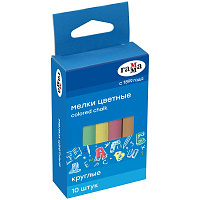 Мелки цветные Гамма, 10шт., мягкие, круглые, картонная коробка, европодвес. 909193