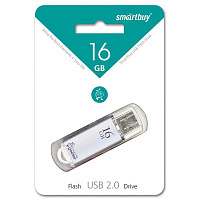 Память Smart Buy USB Flash 16GB V-Cut серебристый (металл.корпус): SB16GBVC-S штр.:  4690626000285