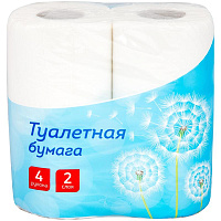 Бумага туалетная OfficeClean 2-х слойн., 4шт., тиснение, белая 249814
