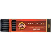 Грифели для цанговых карандашей Koh-I-Noor "Gioconda", В, 5,6мм, 6шт., круглый, пластик короб.