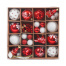 Шары елочные НАБОР 42 предмета "Red and White Shine", пластик,