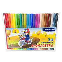 Фломастеры CENTROPEN ПИНГВИНЫ 24 цв. конверт шестигран. корп. смываемые: 7790/24P штр.: 8595013616246