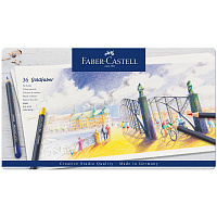 Карандаши цветные Faber-Castell "Goldfaber" 36цв., круглые, заточен., метал. коробка. 114736