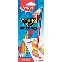 Карандаши цветные Maped 24цв 3гр L=175мм D=7мм d=2.90 12 шт COLOR'PEPS 8296 штр.  3154148296003