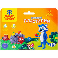 Пластилин "Енот в лесу" 06 цветов, 90г, восковой, со стеком, картон с европодвесом: ВП_11055 штр.: 4680211090555
