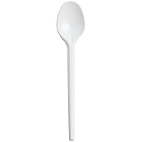 Ложки одноразовые чайные OfficeClean, стандарт, ПС, белые, 13см, уп. 100шт. 261875/И