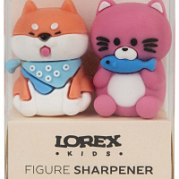 Набор точилок LOREX KIDS FUR DREAMS ассорти, корпус силикон 1 отвер. ПВХ коробка индив.штрих-код 2 шт