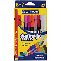 Фломастеры меняющие цвет Centropen "Duo Magic", 08цв+2, 10шт., 24 цв., картон, европодвес